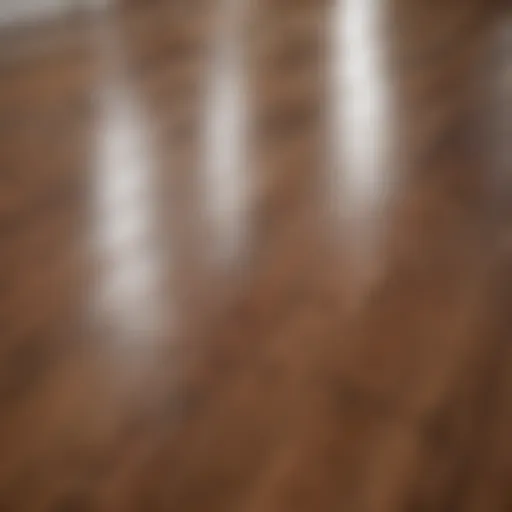 A close-up view of pristine hardwood floor reflecting light