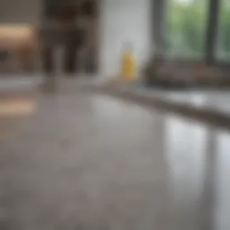 Spotless kitchen countertops with cleaning supplies