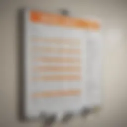 A beautifully organized chore chart displayed on a wall