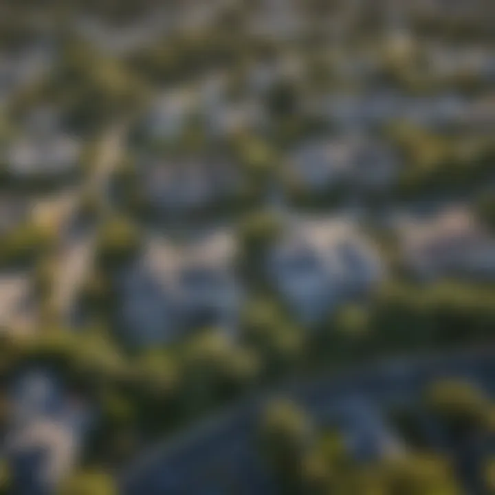 Aerial view of a picturesque Bay Area neighborhood showcasing beautiful homes and lush greenery.