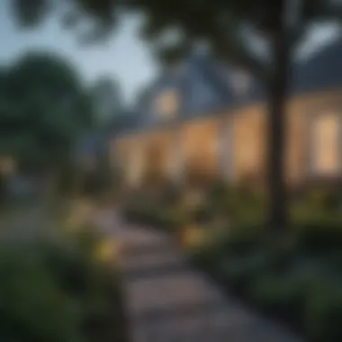 A serene suburban neighborhood with lush greenery and beautiful homes