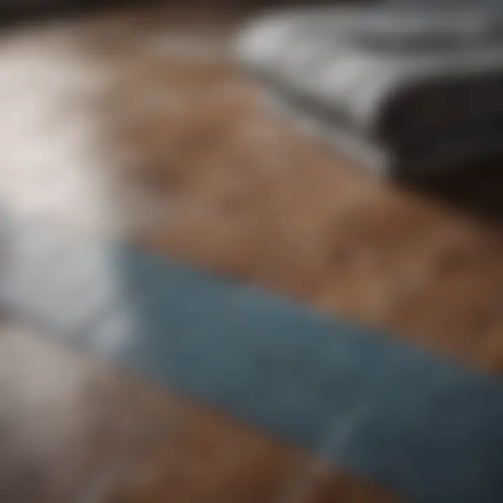Blueprints and design plans for a flooring project