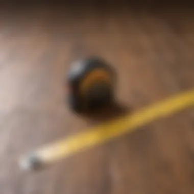 Precision in Measurement A tape measure placed on a hardwood floor for accurate measurement