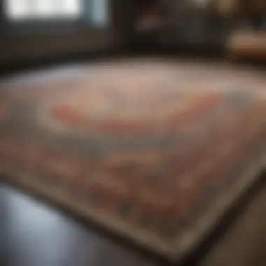 Different types of area rugs laid out for comparison