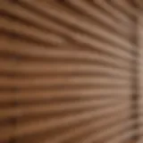 Close-up of faux wood blinds showcasing their texture