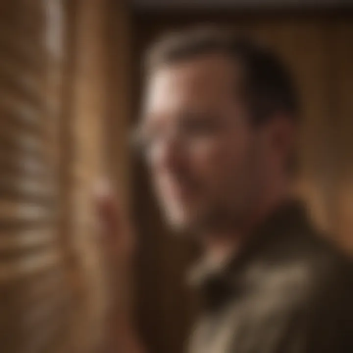 Expert demonstrating the cleaning technique on faux wood blinds