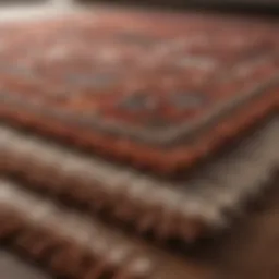 Close-up of a plush area rug showcasing its texture