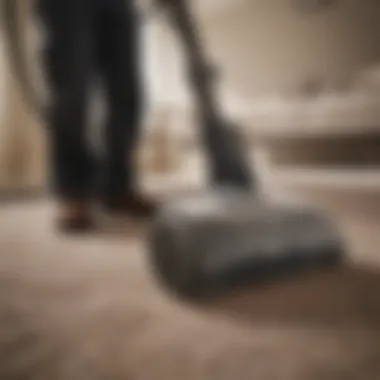 Expert handling of high pile carpet cleaning Professional carpet cleaning service in action