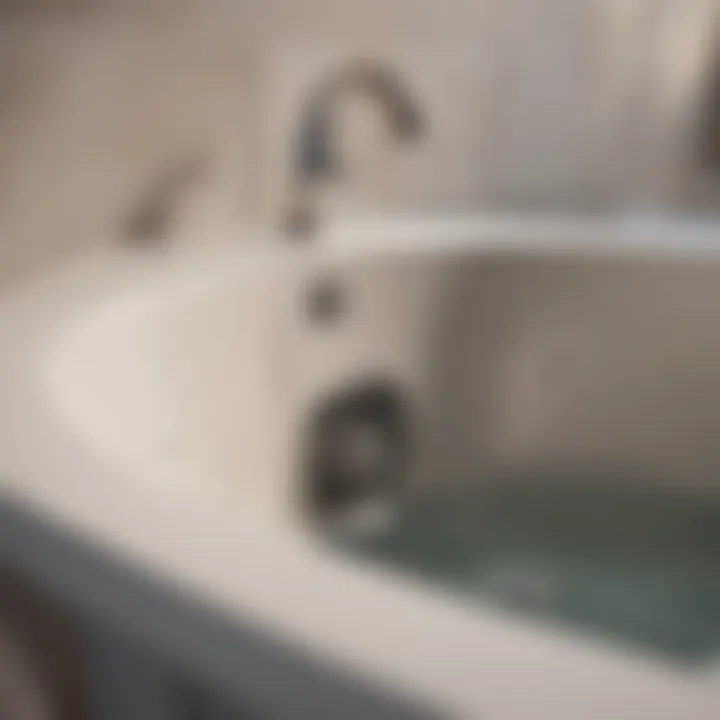 An illustration demonstrating the buildup in a bathtub drain