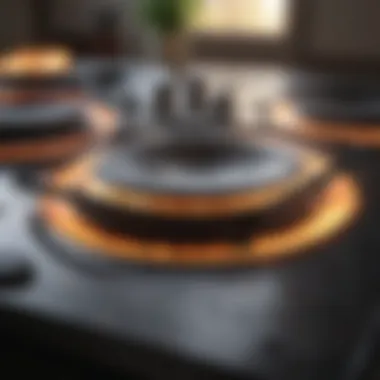 Detailed view of a well-maintained cooktop surface