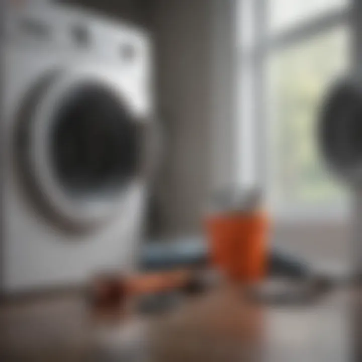 Tools required for dryer maintenance laid out