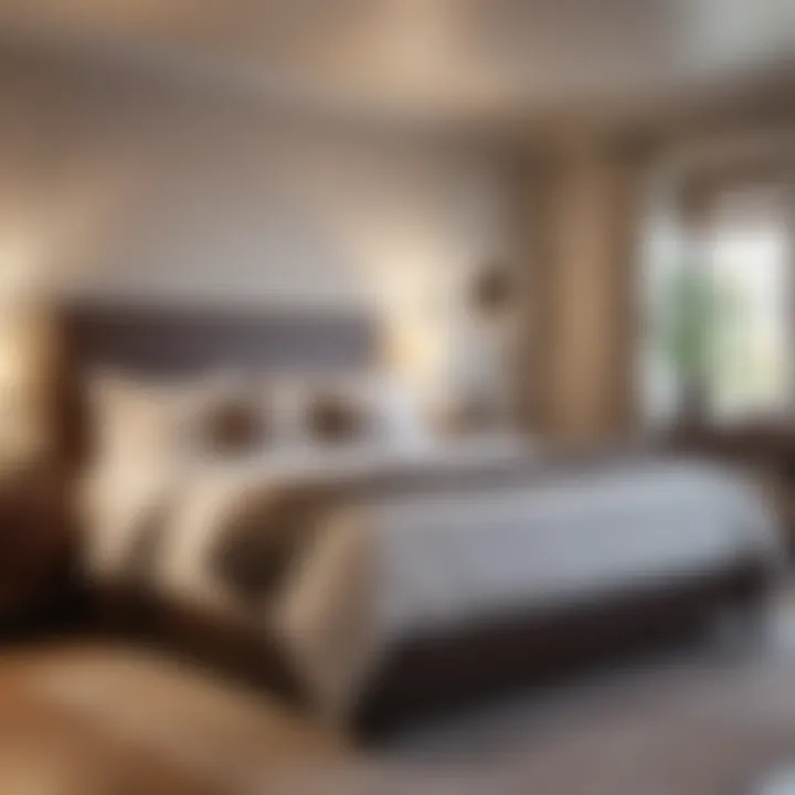 A clean and serene bedroom with neatly arranged bedding and minimal clutter