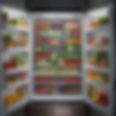 A beautifully organized refrigerator filled with fresh produce