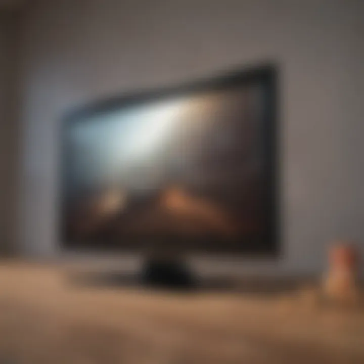 Close-up of a pristine TV screen reflecting natural light