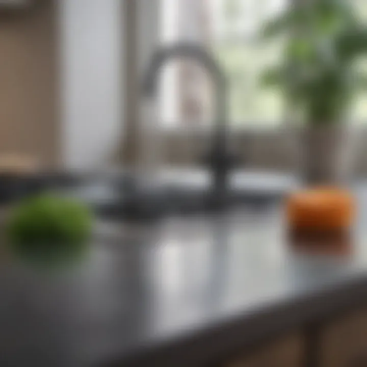 Eco-friendly cleaning solutions displayed on a countertop