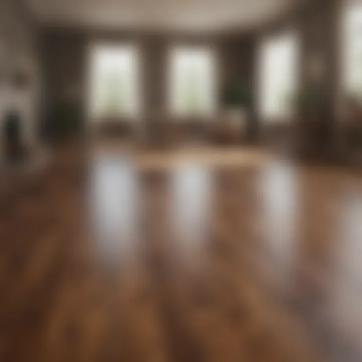 A beautifully decorated room featuring laminate wood flooring