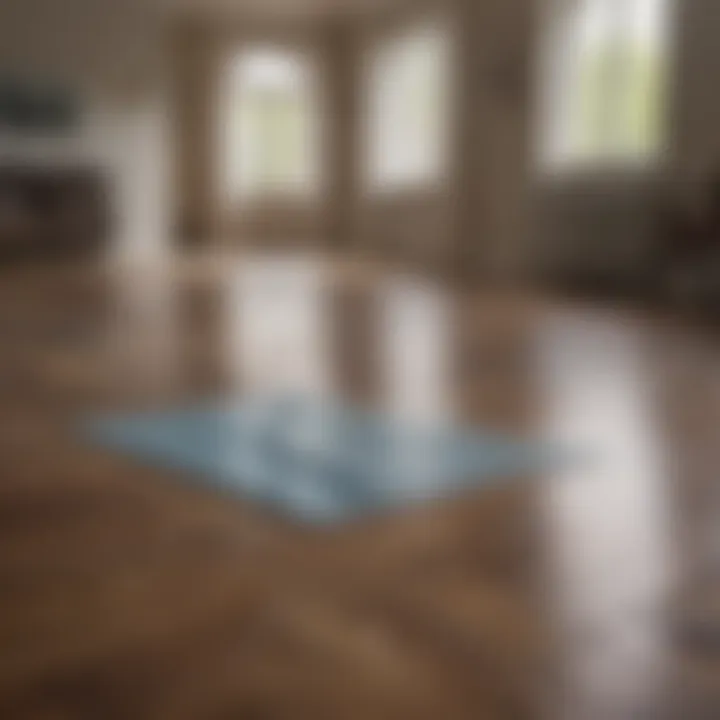 Preventive measures for laminate floors illustrated with protective pads