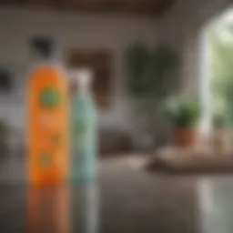 A collection of eco-friendly cleaning products arranged aesthetically