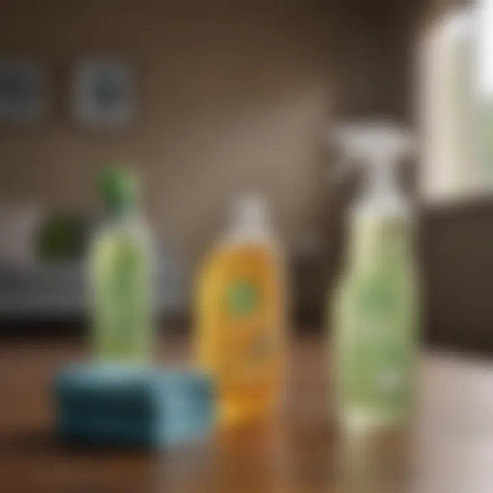 Collection of eco-friendly cleaning products for fabric