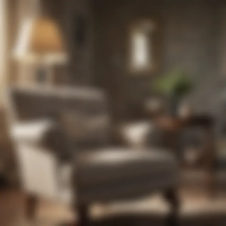 Spot cleaning a fabric chair with a specialized cleaner