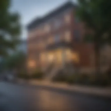 A stunning view of the Foggy Bottom neighborhood showcasing its iconic architecture and historic buildings