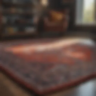 A vibrant, freshly cleaned rug displayed in a home setting