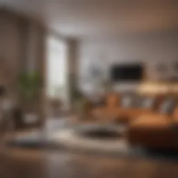 Modern apartment living room with stylish decor