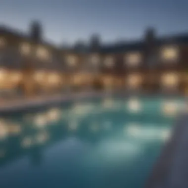 Amenities at Crossroads Village Apartments Amenities in Crossroads Village Apartments including fitness center and swimming pool