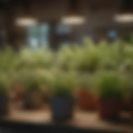 A vibrant selection of indoor herbs in various containers