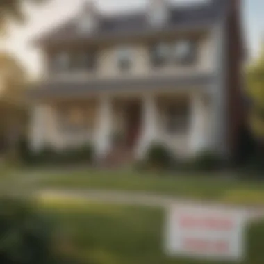 Neighborhood Choices: Sell or Rent A serene neighborhood showcasing a house for sale and a rental sign