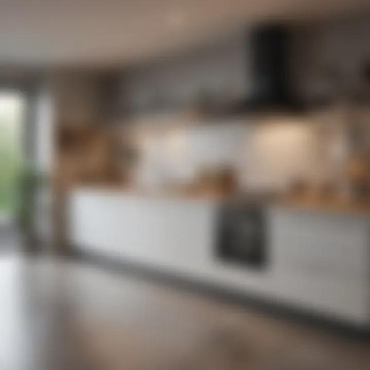 Organized kitchen with gleaming surfaces and neatly arranged items