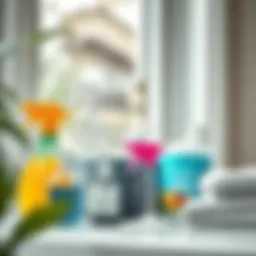 Efficiently organized cleaning supplies ready for use