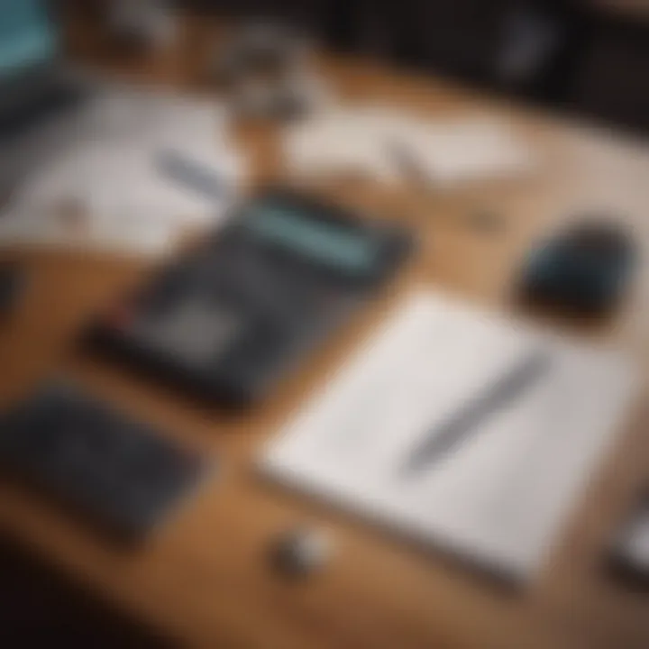 A calculator and notepad on a desk, symbolizing calculations for square footage.