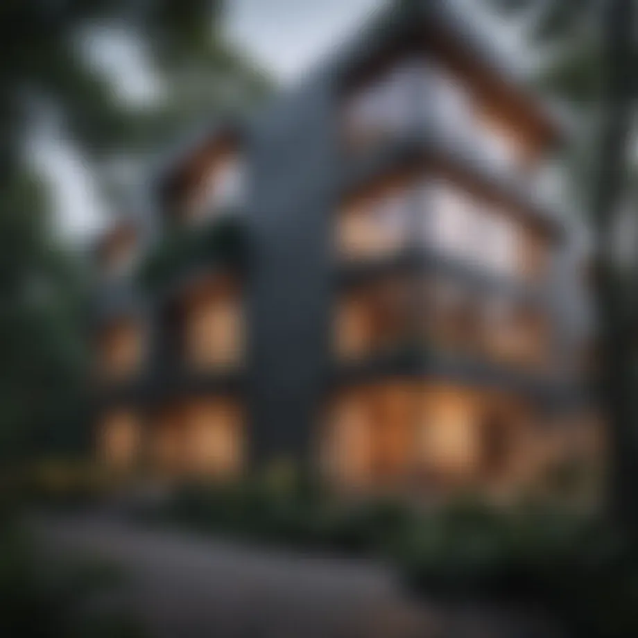 Stunning exterior view of Druid Forest Apartments showcasing architectural beauty.