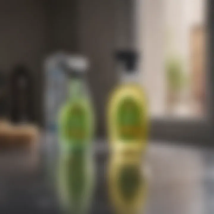 Close-up of eco-friendly cleaning products