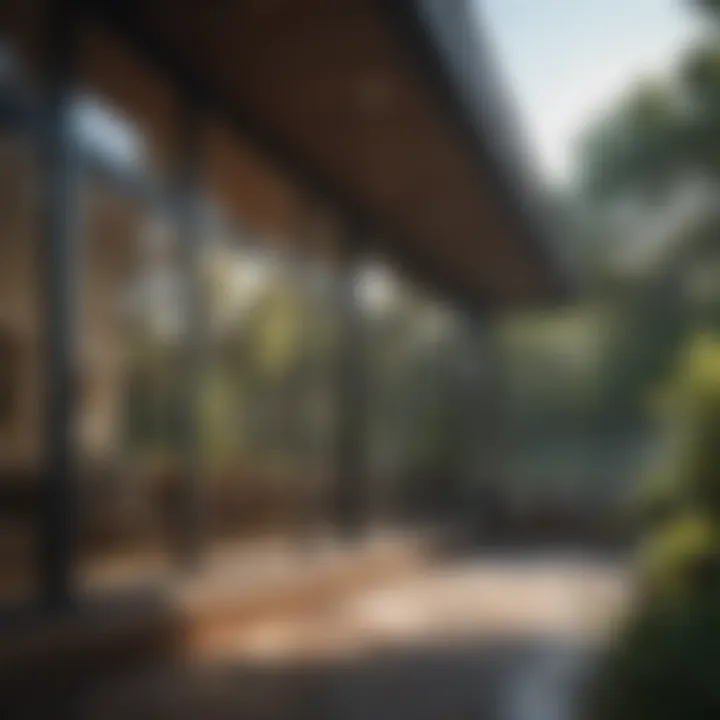 An outdoor view of a gleaming home with clear windows
