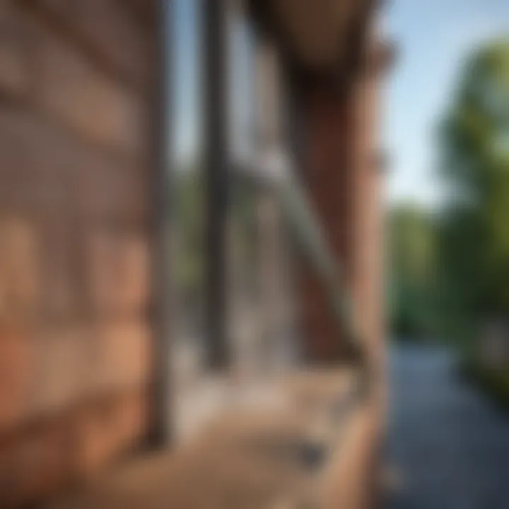 A close-up view of window cleaning solution application