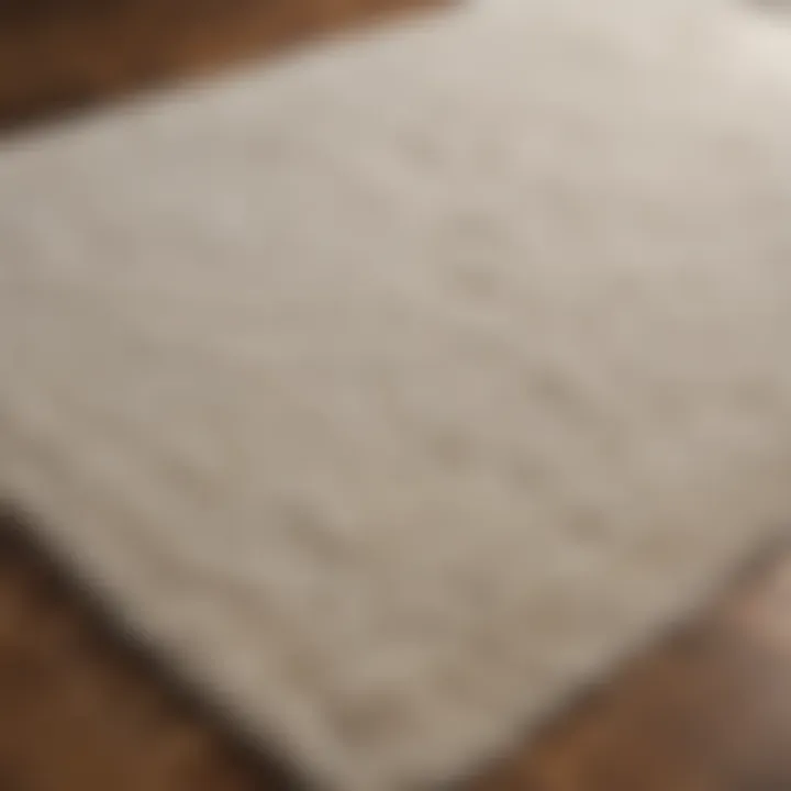 Before and after image of a restored white rug