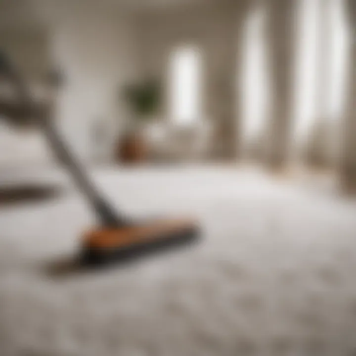 Technique for spot cleaning a white rug