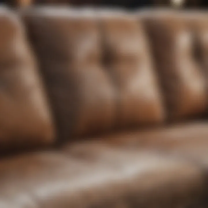 Various stain categories on a sofa