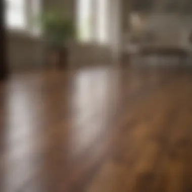 A well-maintained faux wood floor that highlights its longevity