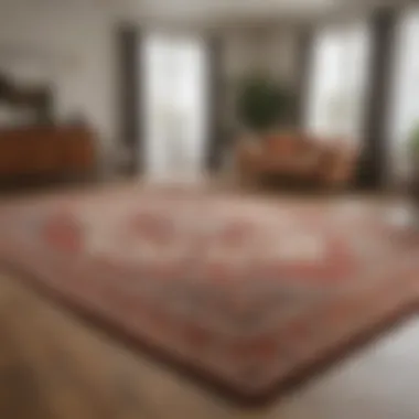 A well-maintained large rug laid out in a bright room, illustrating the results of effective cleaning techniques.