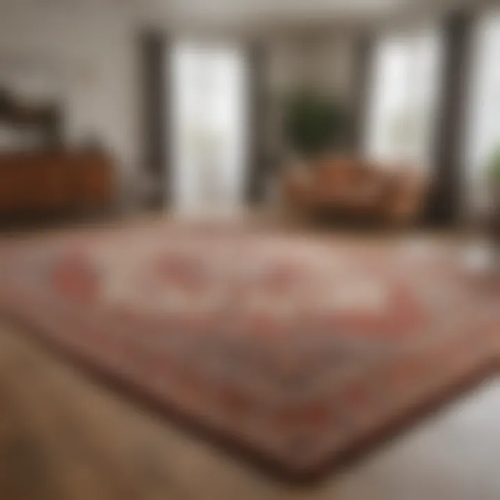 A well-maintained large rug laid out in a bright room, illustrating the results of effective cleaning techniques.