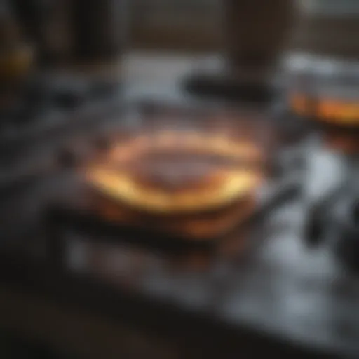 Close-up of a sparkling clean stove top