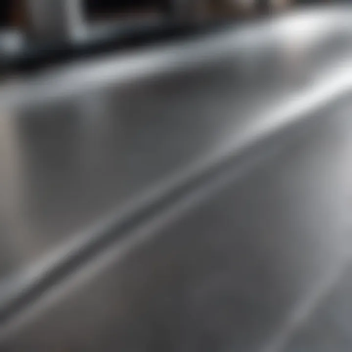 Shiny stainless steel surface after cleaning