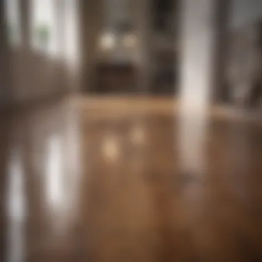 Demonstration of cleaning wood floors