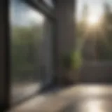 A sparkling clean glass window reflecting the sunlight
