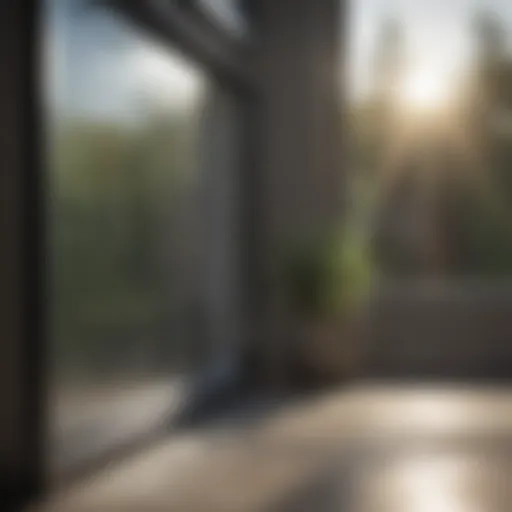 A sparkling clean glass window reflecting the sunlight