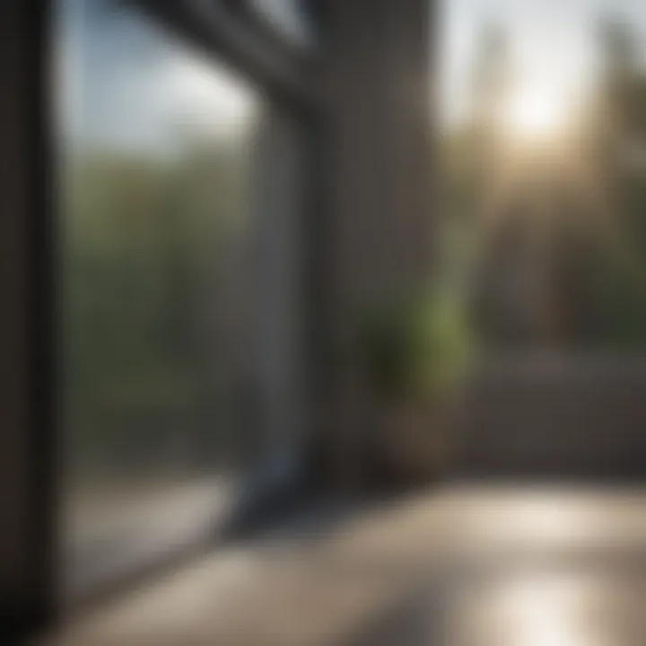 A sparkling clean glass window reflecting the sunlight