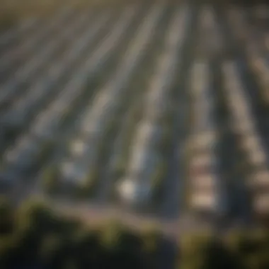 Aerial view of a vibrant neighborhood in Austin showcasing new developments and greenery